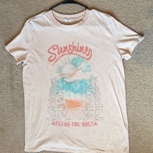 Maurices Oversized Sunshine Feeds the Soul Tee - Cream Small